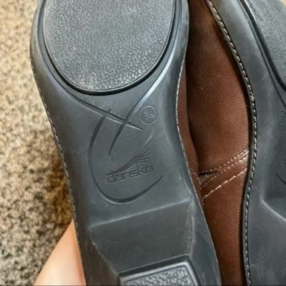 Dansko Baylee Brown Leather Slip On Clog Womens Size 38 - Picture 9 of 9